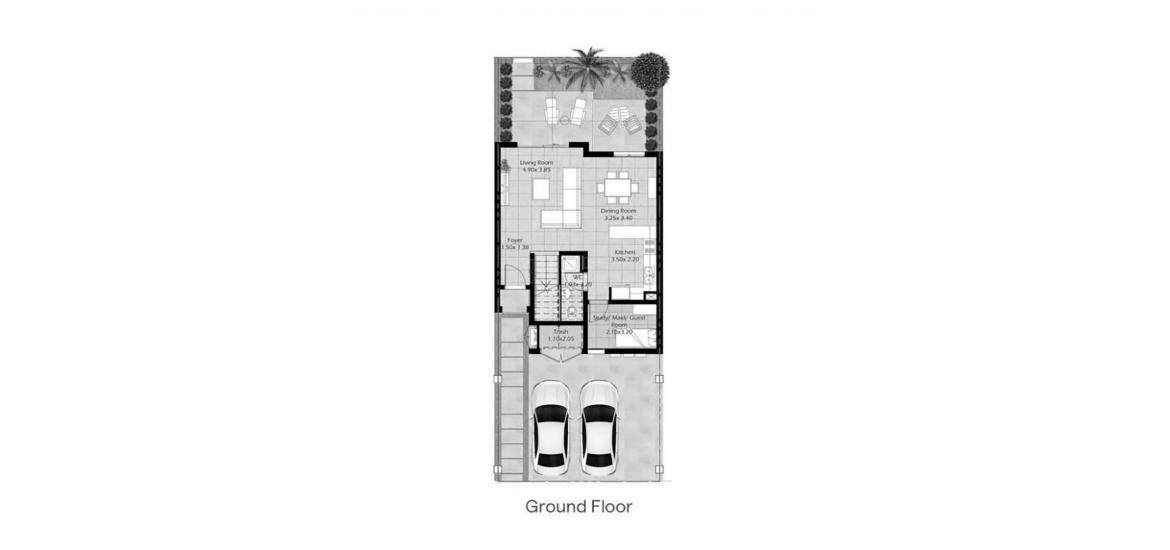 Планировка апартаментов «SQM 120,59» 2 спальни в ЖК BLOOM LIVING