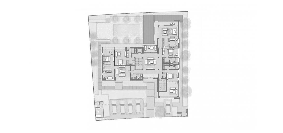 Планировка апартаментов «SQM 1217,77» 6 спален в ЖК REEM HILLS