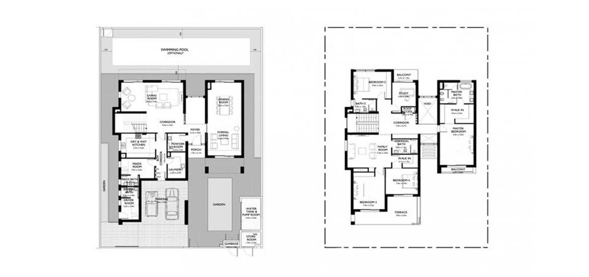 Планировка апартаментов «475SQM» 4 спальни в ЖК THE DAHLIAS