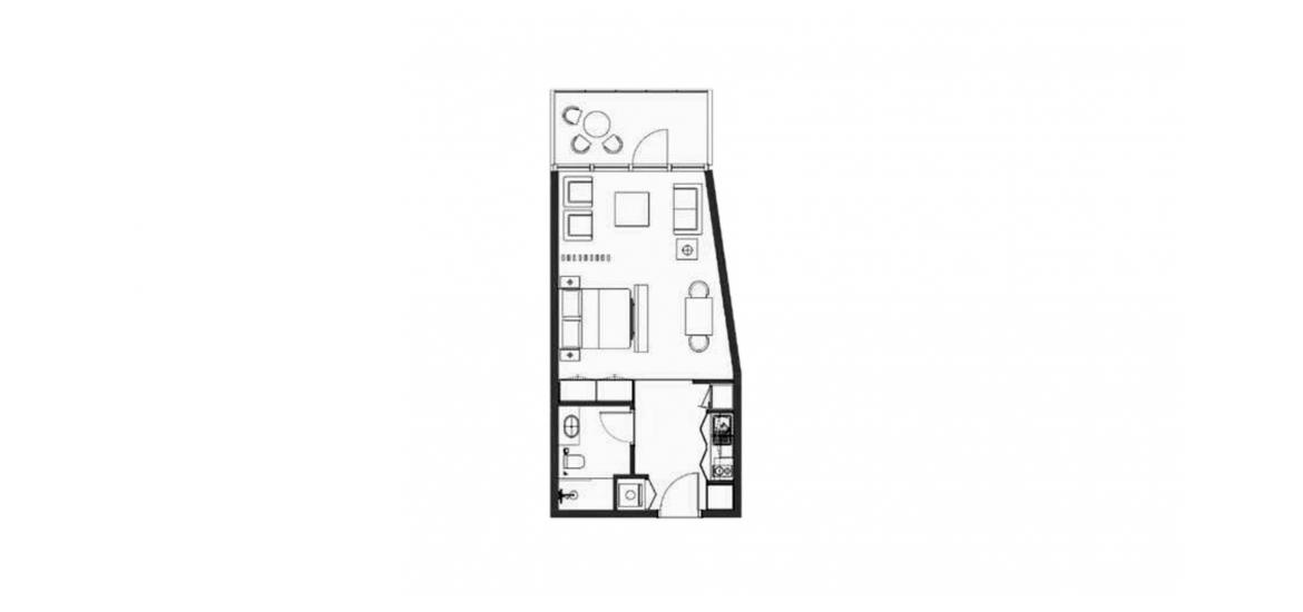 Планировка апартаментов «48SQM» 1 спальня в ЖК YAS BEACH RECIDENCES