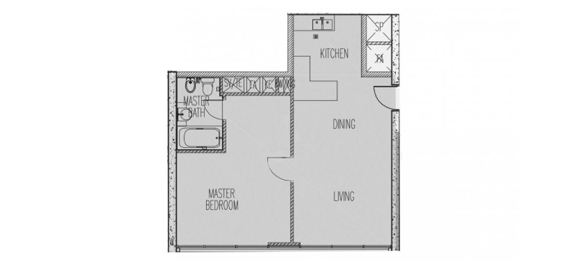 Планировка апартаментов «69SQM» 2 комнаты в ЖК HORIZON TOWERS