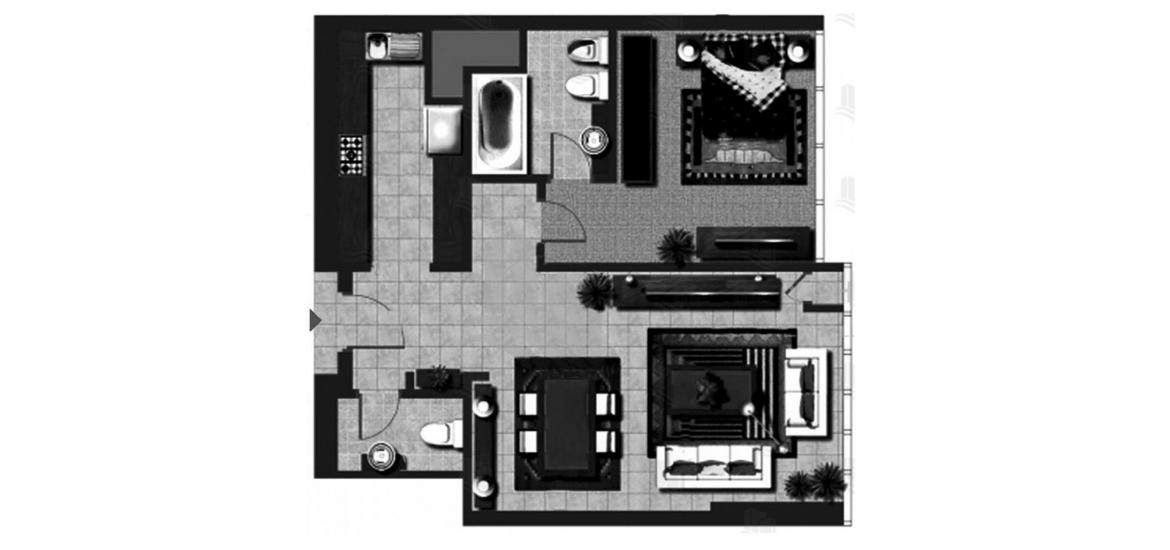 Планировка апартаментов «78SQM» 2 комнаты в ЖК OCEAN TERRACE