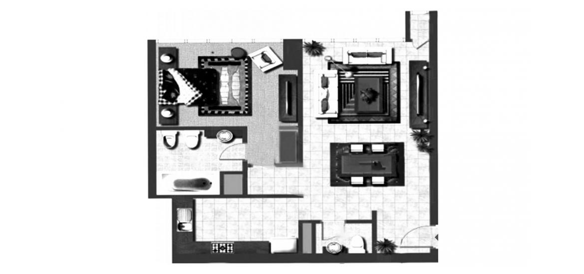 Планировка апартаментов «84SQM» 2 комнаты в ЖК OCEAN TERRACE