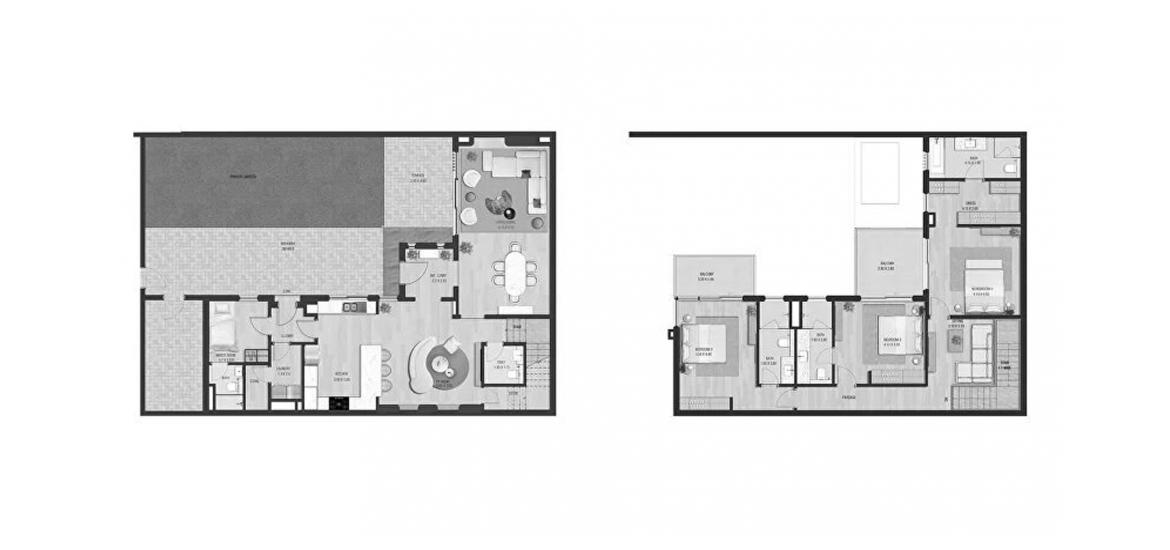 Планировка апартаментов «272SQM» 3 спальни в ЖК SUSTAINABLE CITY