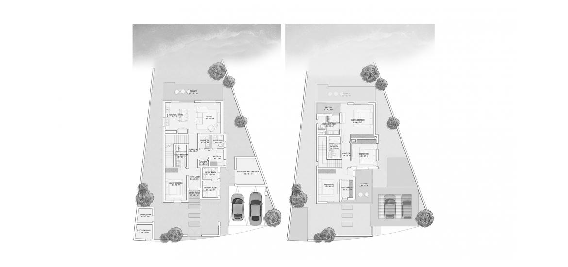 Планировка апартаментов «266SQM» 5 комнат в ЖК RAMHAN ISLAND
