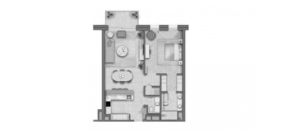 Планировка апартаментов «ONE-BEDROOM-96SQ.M» 2 комнаты в ЖК SAMA YAS