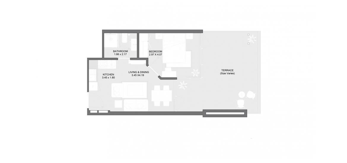 Apartment floor plan «48-70SQM», 1 bedroom in AL MARYAH VISTA 1