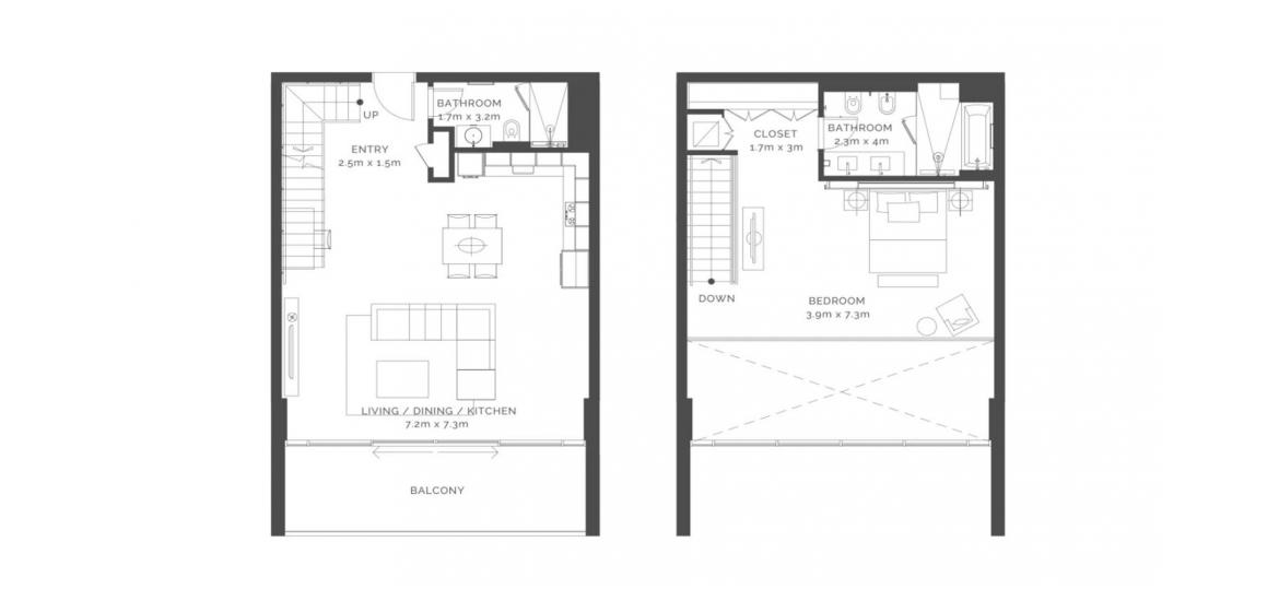 Apartment floor plan «141SQM», 1 bedroom in MAMSHA AL SAADIYAT