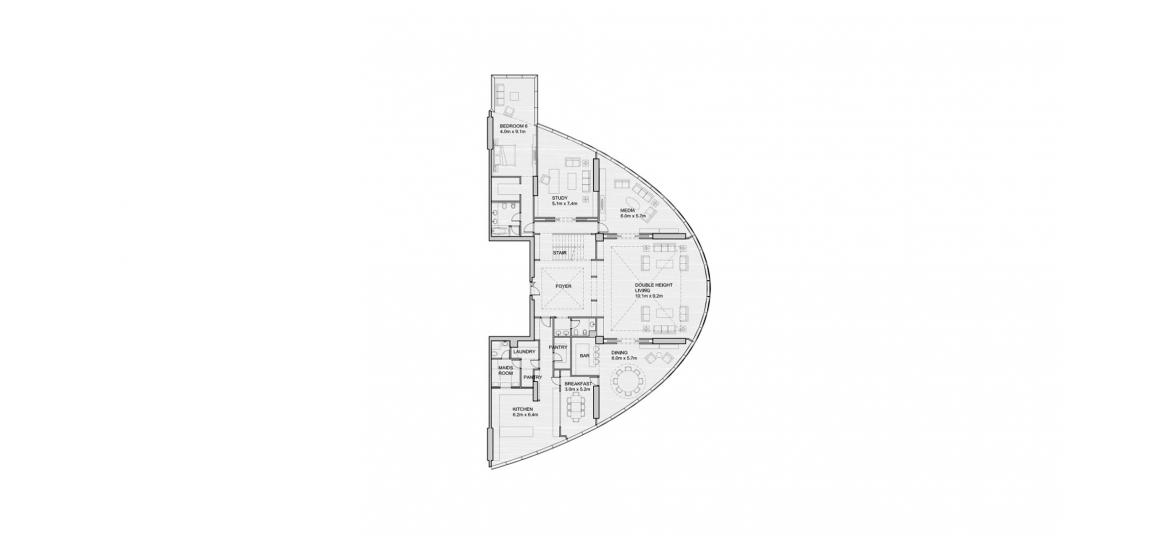 Apartment floor plan «827SQM», 6 bedrooms in SUN AND SKY TOWERS
