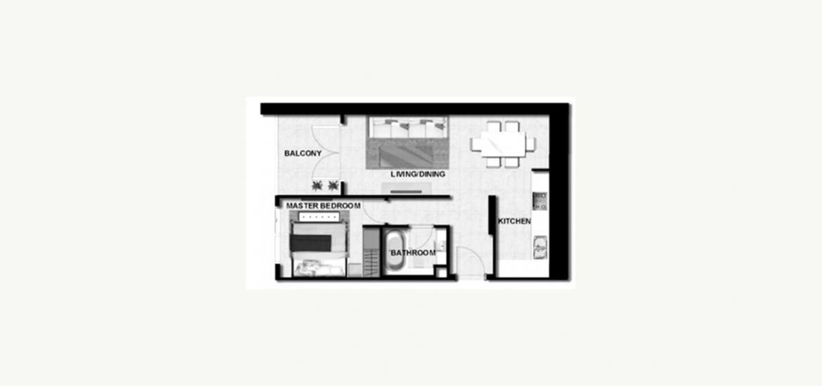 Apartment floor plan «61SQM», 1 bedroom in AL ZEINA