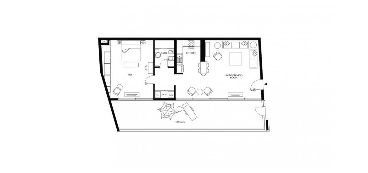 Apartment floor plan «66SQM», 1 bedroom in YASMINA RESIDENCE