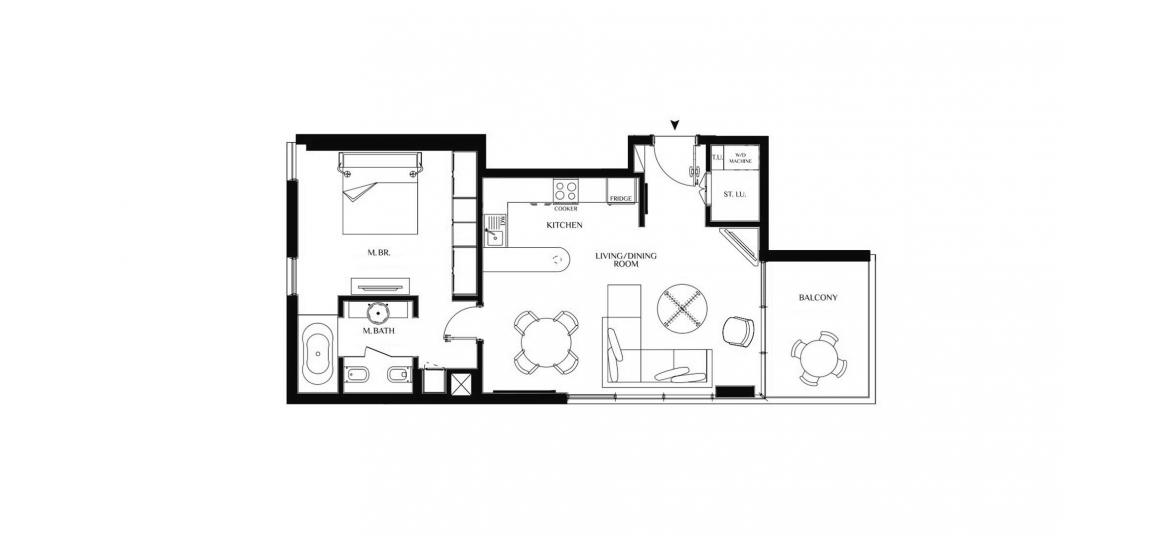 Apartment floor plan «81SQM», 1 bedroom in YASMINA RESIDENCE