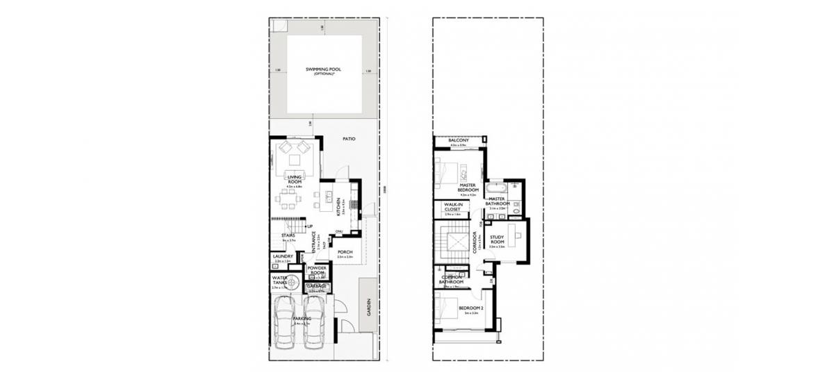 Apartment floor plan «214SQM», 2 bedrooms in THE DAHLIAS