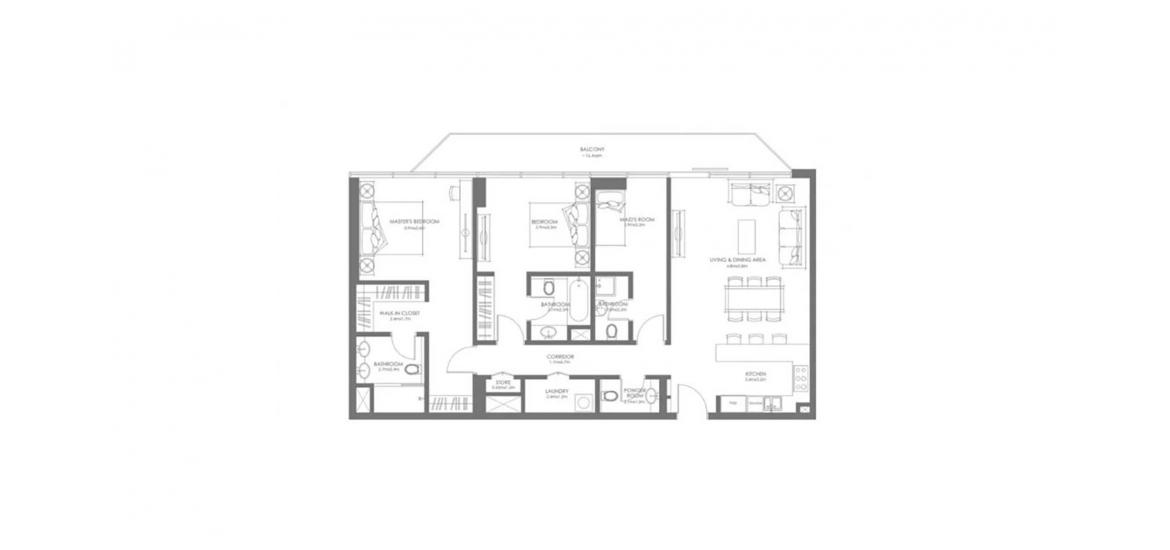 Apartment floor plan «SQM 149,02», 2 bedrooms in LOUVRE ABU DHABI RESIDENCES