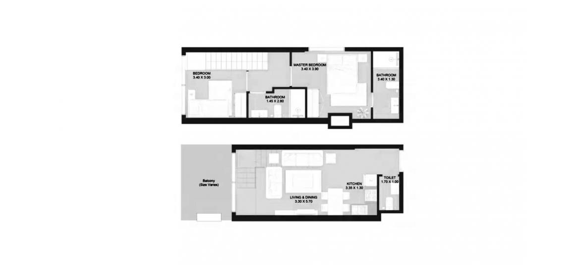 Apartment floor plan «81SQM», 2 bedrooms in OASIS RESIDENCE ONE