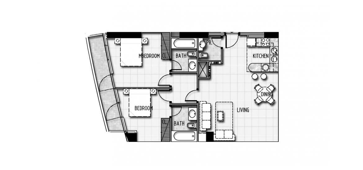 Apartment floor plan «178SQM», 2 bedrooms in MARINA BAY