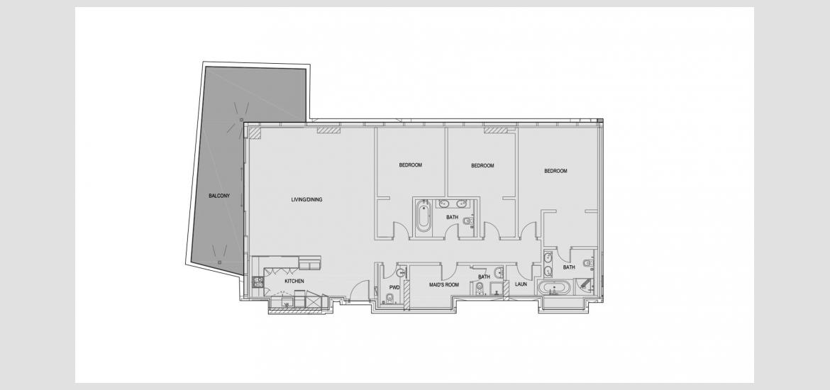 Apartment floor plan «631SQM», 3 bedrooms in MAYAN