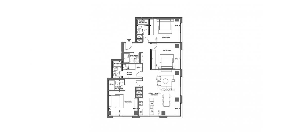 Apartment floor plan «143SQM», 3 bedrooms in PIXEL