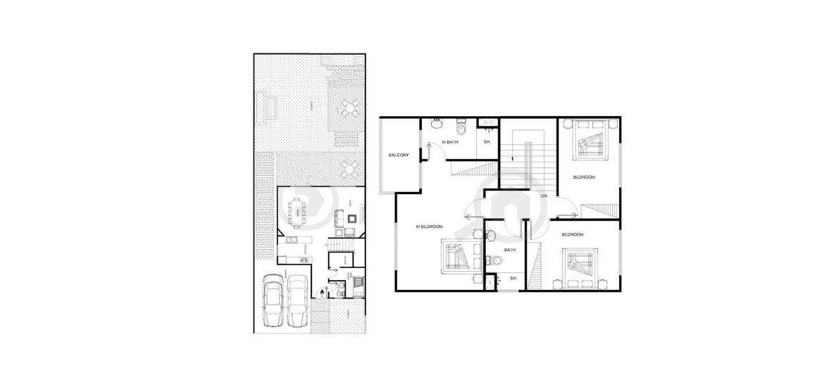 Apartment floor plan «156SQM», 3 bedrooms in AL REEF 2