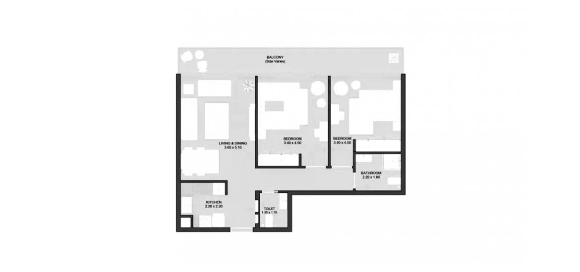 Apartment floor plan «182SQM», 2 bedrooms in THE GATE