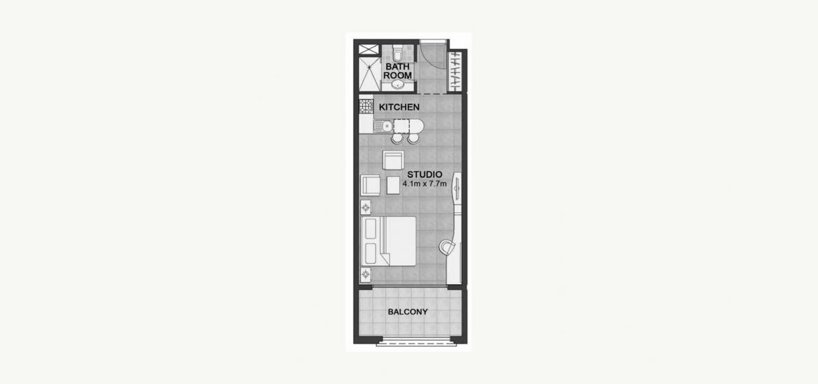Apartment floor plan «51SQM», 1 bedroom in ANSAM