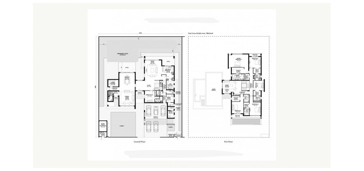 Apartment floor plan «798SQM», 6 bedrooms in THE MAGNOLIAS
